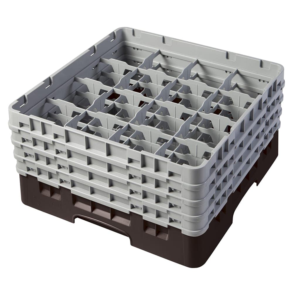 Cambro 16S800167 Camrack® Glass Rack w/ (16) Compartments - (4) Gray Extenders, Brown