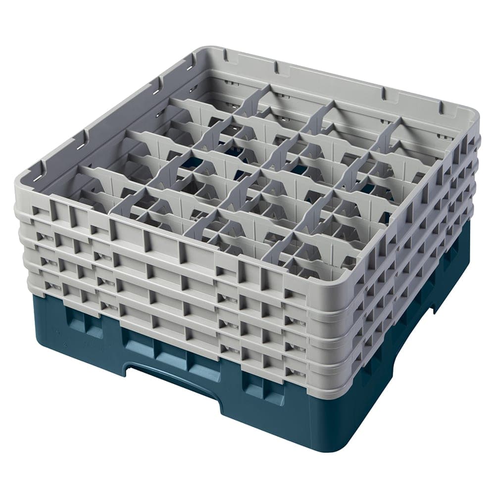 Cambro 16S800414 Camrack® Glass Rack w/ (16) Compartments - (4) Gray Extenders, Teal