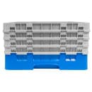 Cambro 16S900168 Camrack® Glass Rack w/ (16) Compartments - (4) Gray Extenders, Blue thumbnail 2