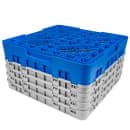 Cambro 16S900168 Camrack® Glass Rack w/ (16) Compartments - (4) Gray Extenders, Blue thumbnail 4