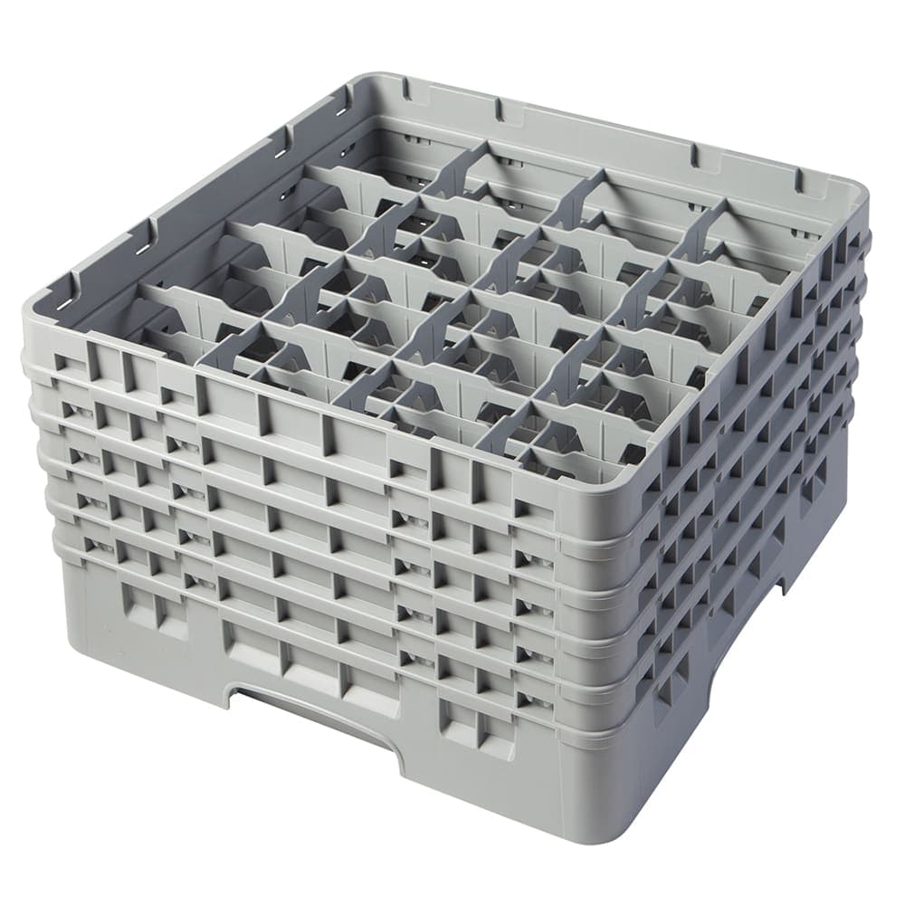 Cambro 16S958151 Camrack® Glass Rack w/ (16) Compartments - (5) Gray Extenders, Soft Gray