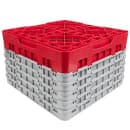 Cambro 16S958163 Camrack® Glass Rack w/ (16) Compartments - (5) Gray Extenders, Red thumbnail 4