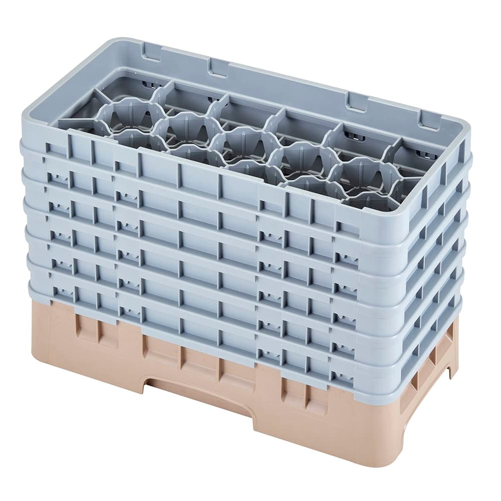 Cambro 17HS1114184 Camrack Glass Rack - (6)Extenders, 17 Compartment, Beige