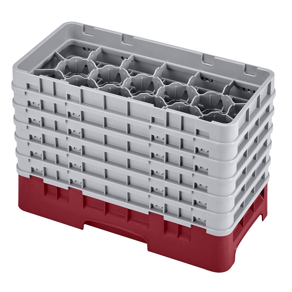 Cambro 17HS1114416 Camrack Glass Rack - (6)Extenders, 17 Compartment, Cranberry
