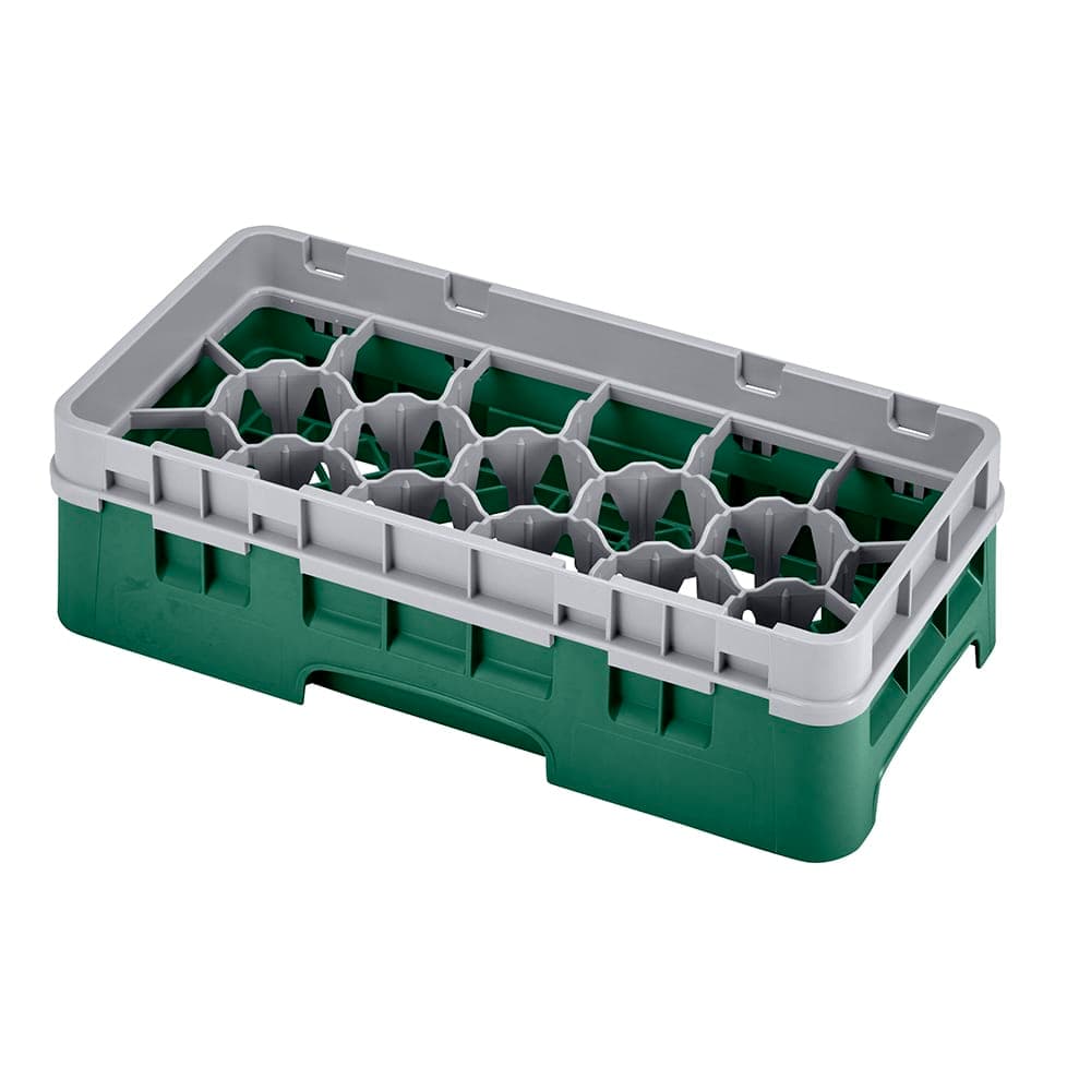 Cambro 17HS318119 Camrack Glass Rack with Extender - 17 Compartment, Sherwood Green