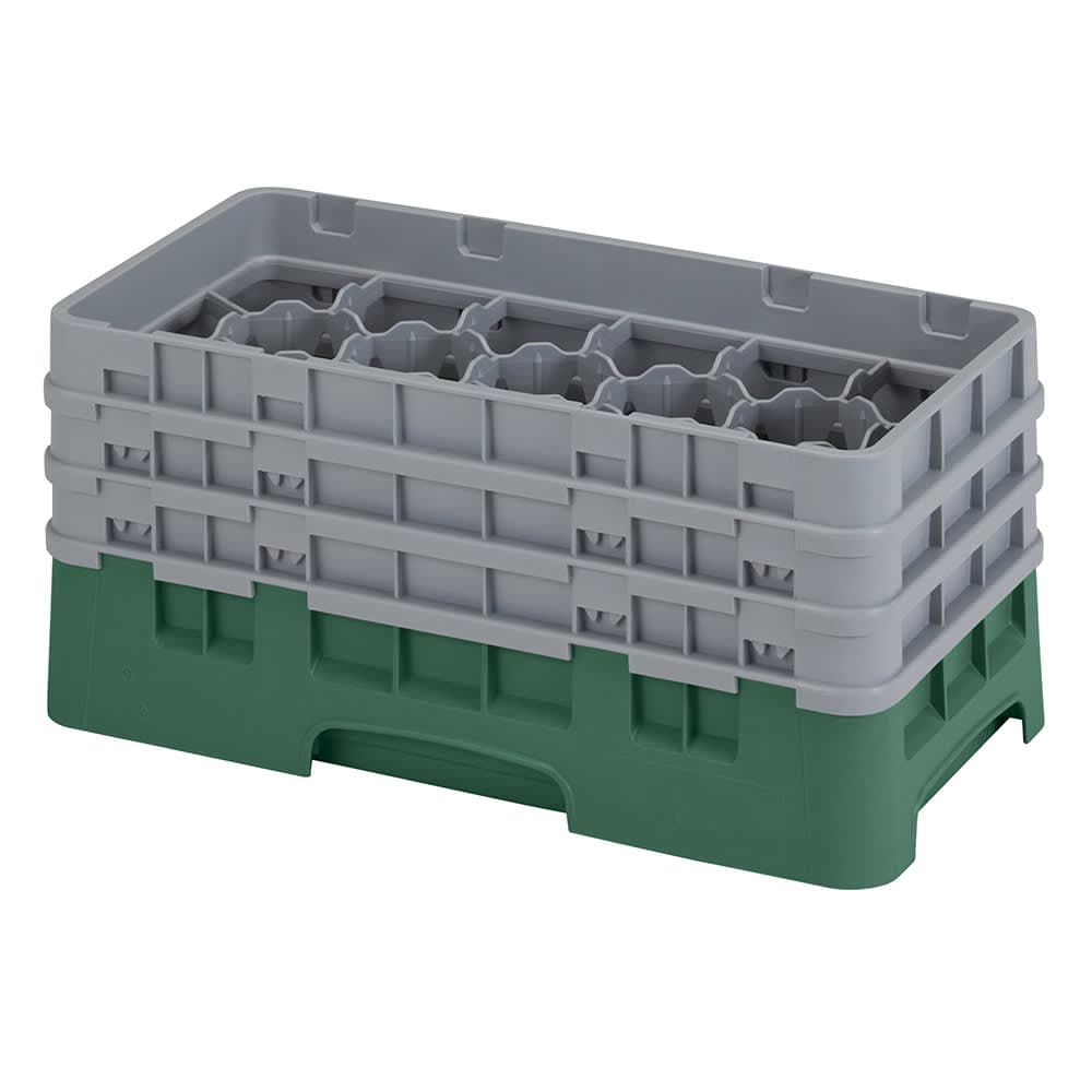 Cambro 17HS638119 Camrack Glass Rack - (3)Extenders, 17 Compartment, Sherwood Green