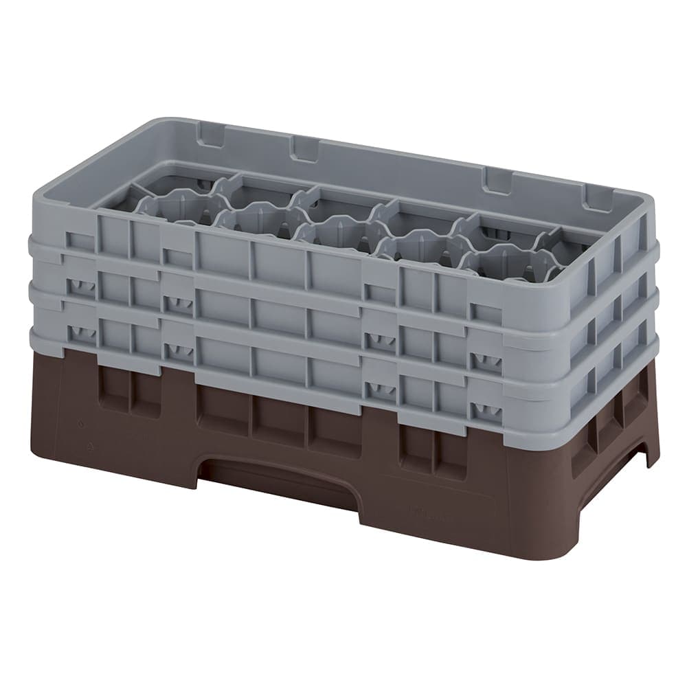 Cambro 17HS638167 Camrack Glass Rack - (3)Extenders, 17 Compartment, Brown