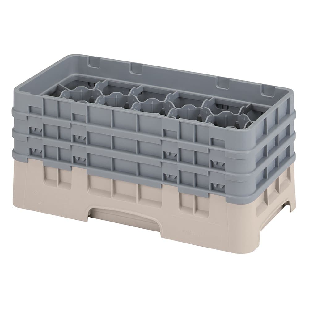 Cambro 17HS638184 Camrack Glass Rack - (3)Extenders, 17 Compartment, Beige
