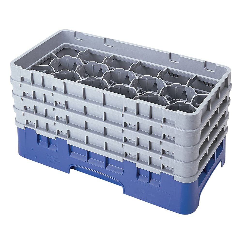 Cambro 17HS800186 Camrack Glass Rack - (4)Extenders, 17 Compartment, Navy Blue