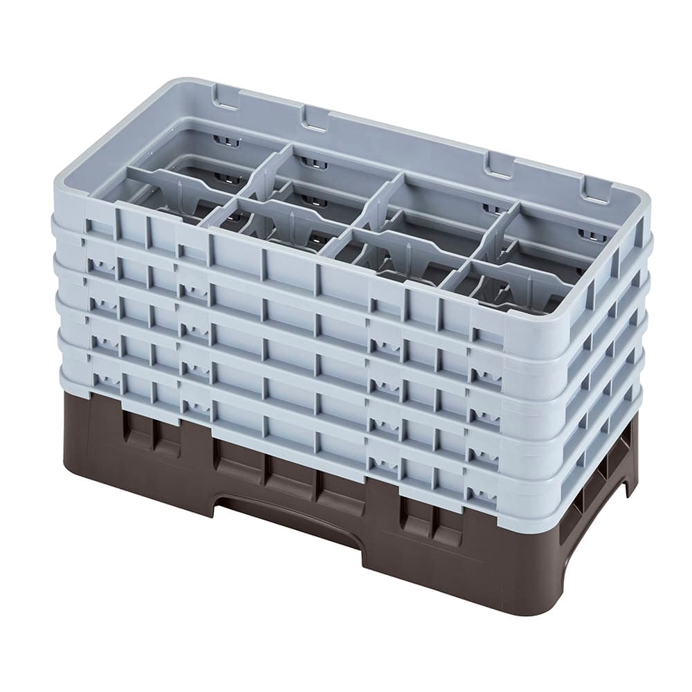 Cambro 17HS958167 Camrack Glass Rack - (5)Extenders, 17 Compartment, Brown