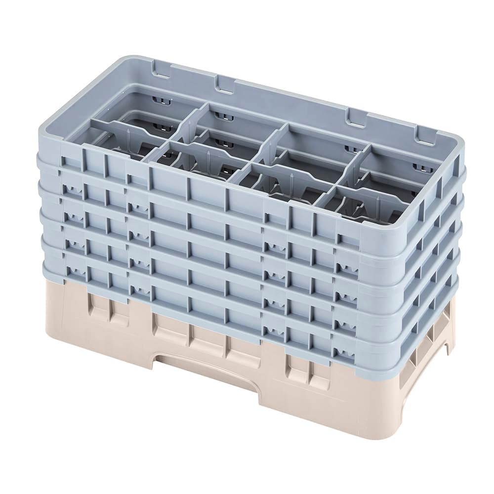 Cambro 17HS958184 Camrack Glass Rack - (5)Extenders, 17 Compartment, Beige