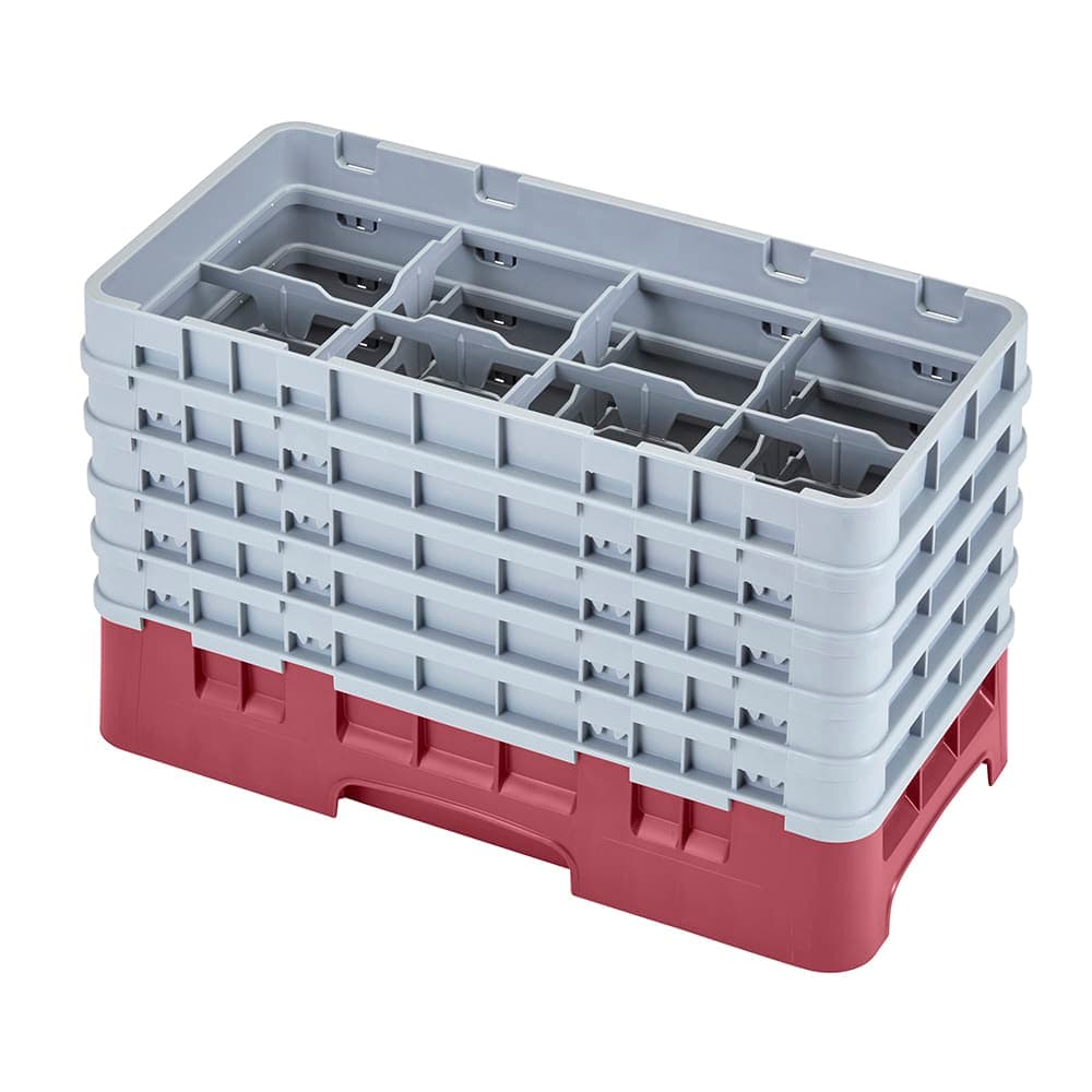 Cambro 17HS958416 Camrack Glass Rack - (5)Extenders, 17 Compartment, Cranberry