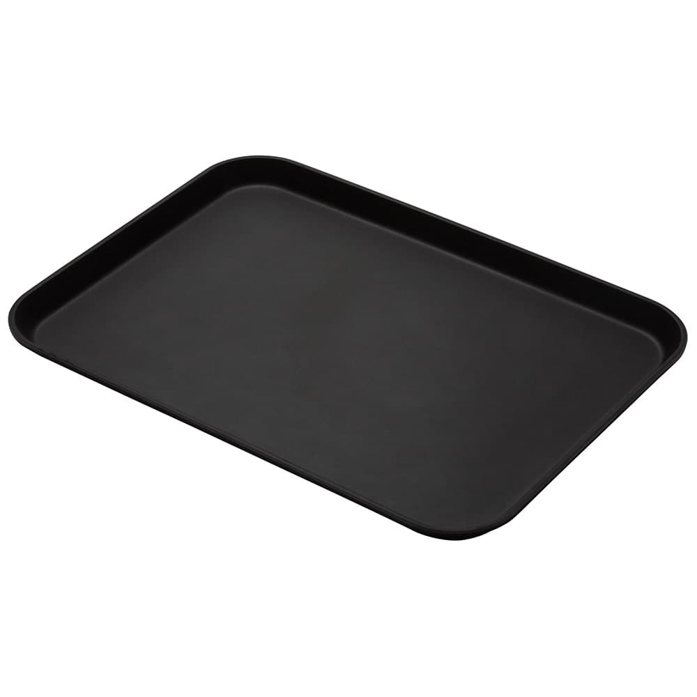 Cambro 1826CT110 Rectangular Camtread Serving Tray - 17 13/16x25 11/16", Fiberglass, Black Satin