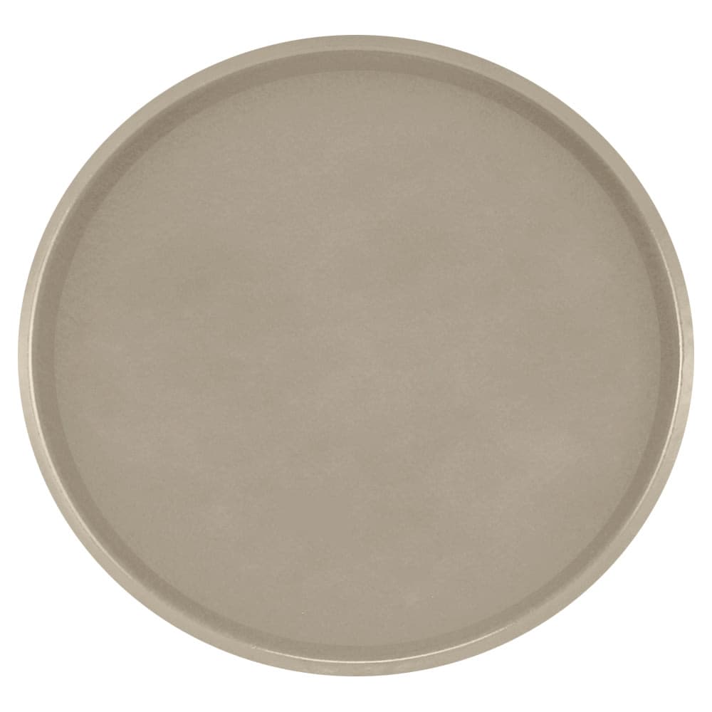 Cambro 1950104 19 1/2" Round Serving Camtray - Low-Profile, Fiberglass, Desert Tan