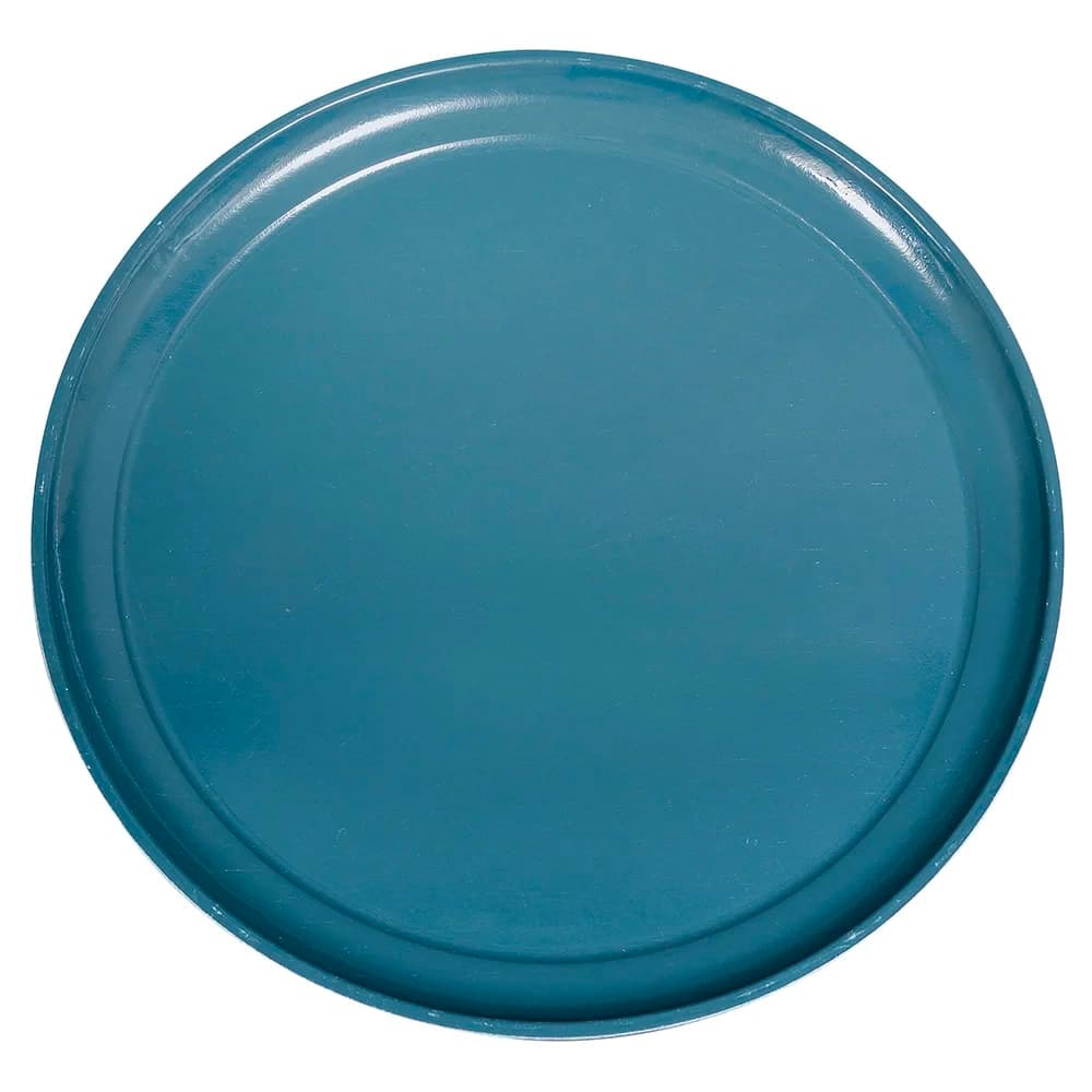 Cambro 1950401 19 1/2" Round Serving Camtray - Low-Profile, Fiberglass, Slate Blue