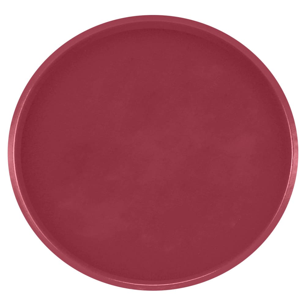 Cambro 1950410 19 1/2" Round Serving Camtray - Low-Profile, Fiberglass, Raspberry Cream