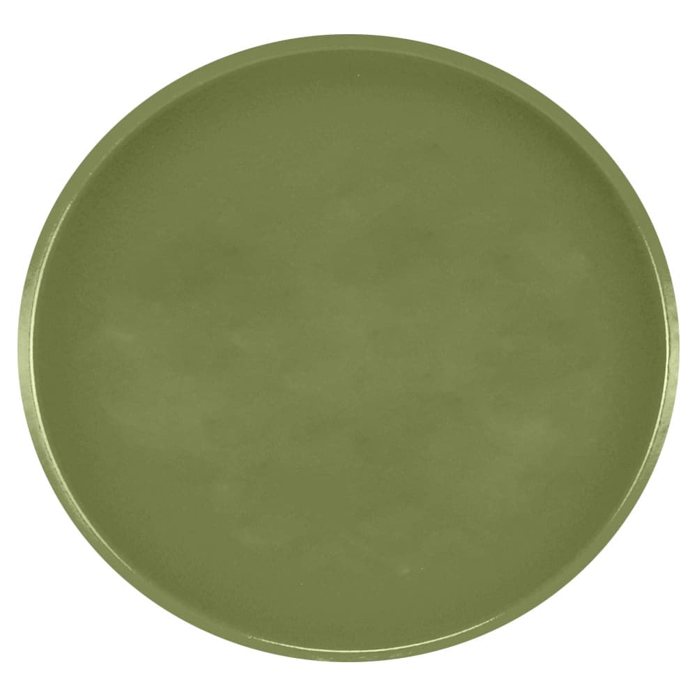 Cambro 1950428 19 1/2" Round Serving Camtray - Low Profile, Fiberglass, Olive Green