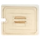 Cambro 20HPCHN150 H-Pan Food Pan Cover - Half Size, Notched, Handle, Non-Stick, Amber thumbnail 3