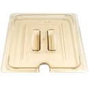 Cambro 20HPCHN150 H-Pan Food Pan Cover - Half Size, Notched, Handle, Non-Stick, Amber thumbnail 4