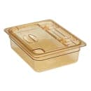 Cambro 20HPLN150 FlipLid Hot Food Pan Cover - Half Size, Notched, Hinged, Amber thumbnail 2