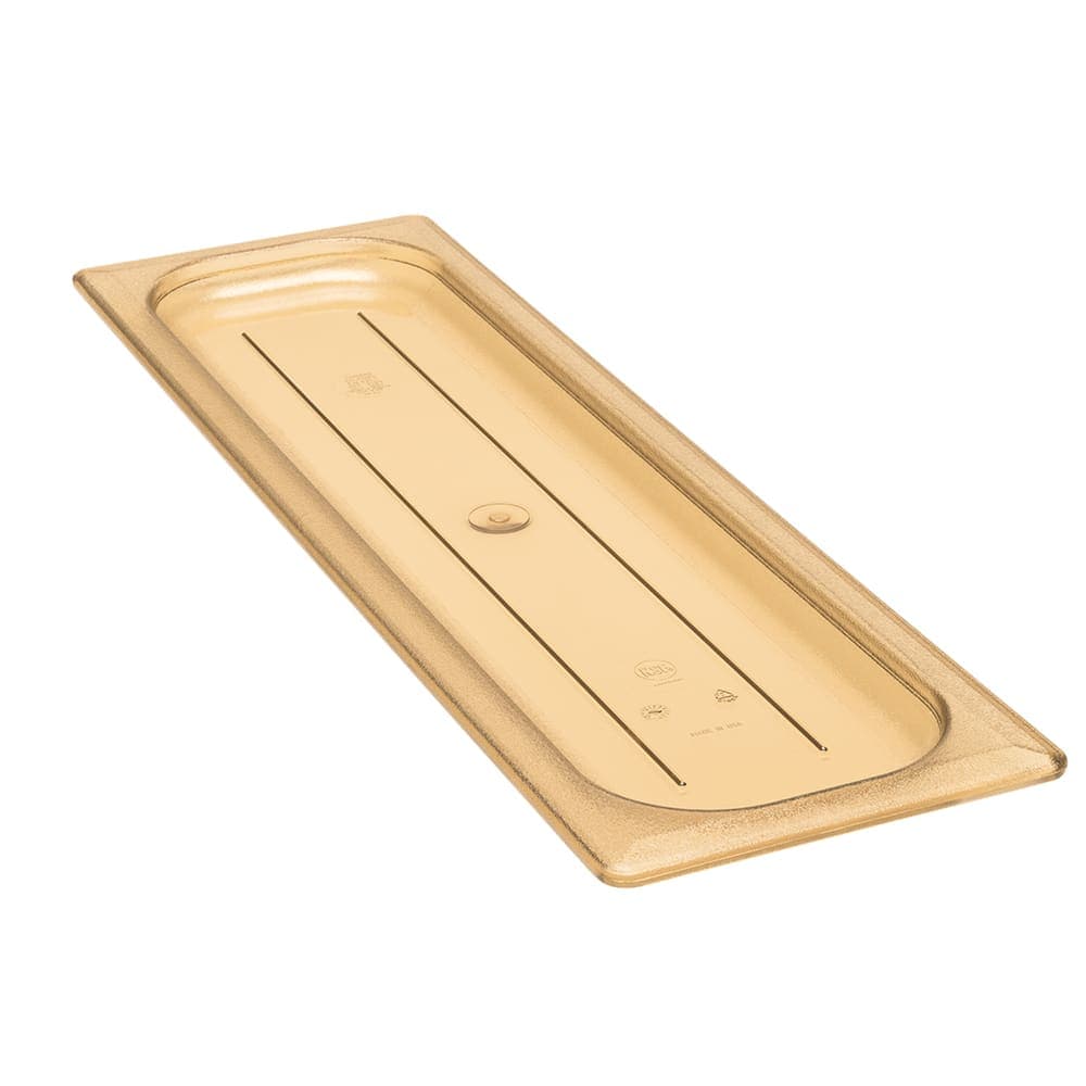 Cambro 20LPHPC150 H-Pan Food Pan Cover - Half Size Long, Flat, Non-Stick, Amber