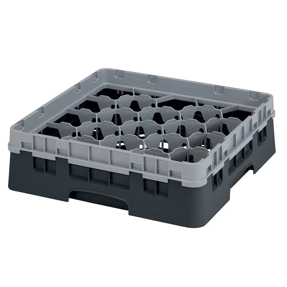 Cambro 20S318110 Camrack® Glass Rack w/ (20) Compartment - (1) Gray Extender, Black