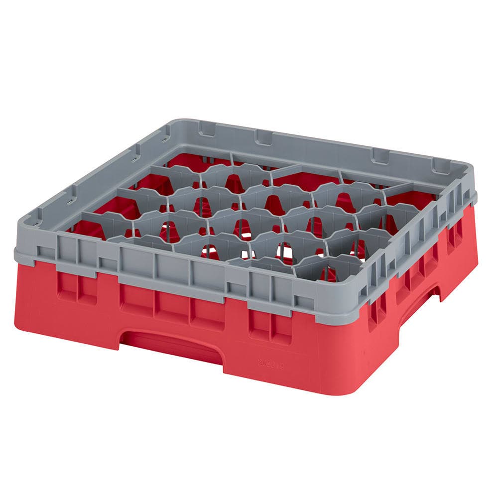 Cambro 20S318163 Camrack® Glass Rack w/ (20) Compartment - (1) Gray Extender, Red