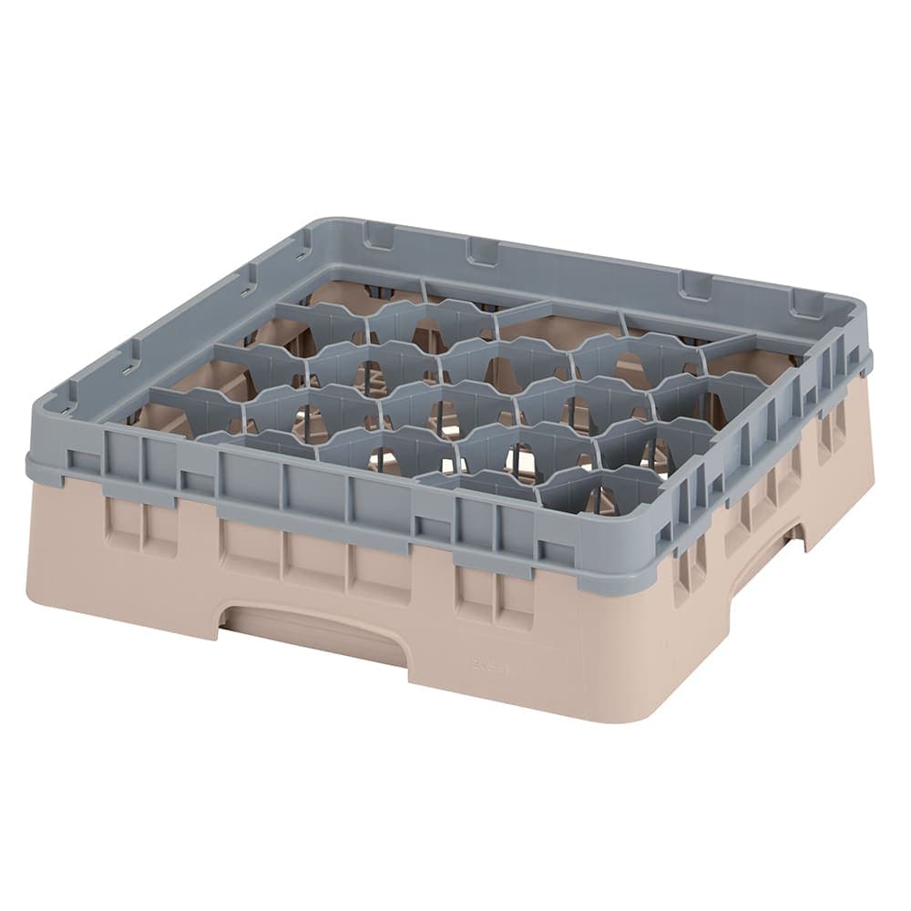 Cambro 20S318184 Camrack® Glass Rack w/ (20) Compartment - (1) Gray Extender, Beige