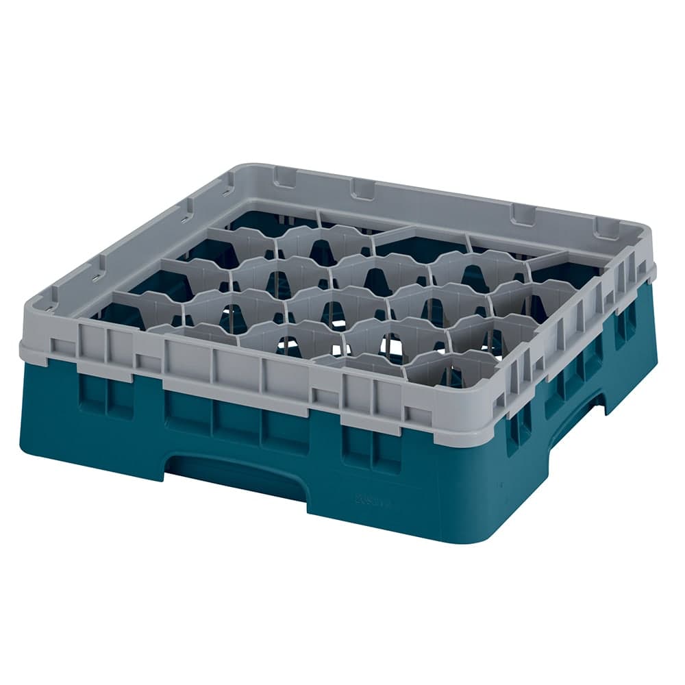 Cambro 20S318414 Camrack® Glass Rack w/ (20) Compartment - (1) Gray Extender, Teal