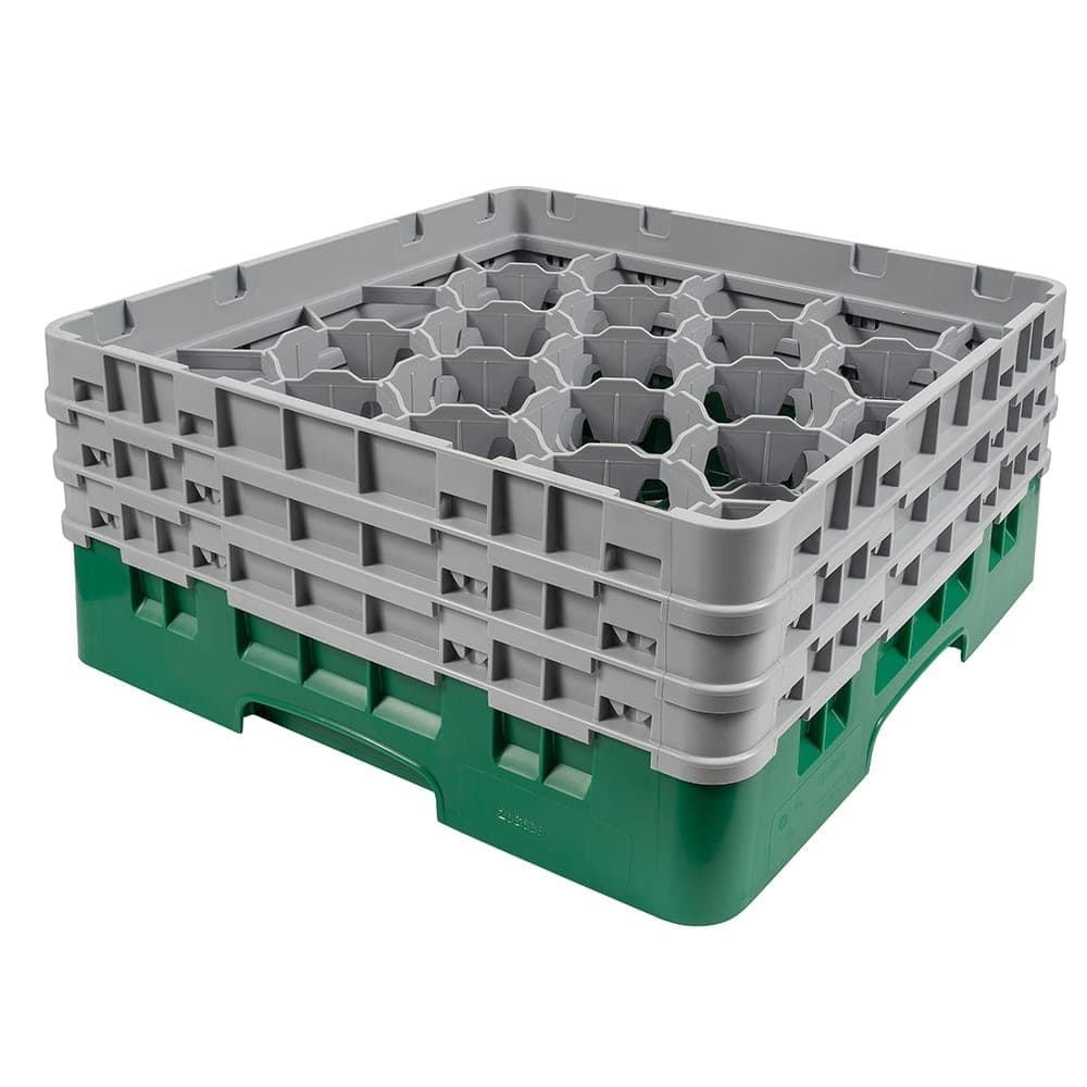 Cambro 20S638119 Camrack® Glass Rack w/ (20) Compartments - (3) Gray Extenders, Sherwood Green