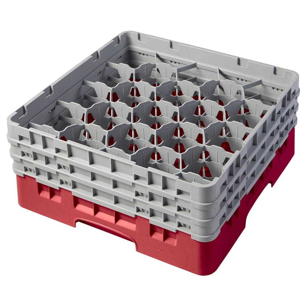 Cambro 20S638163 Camrack® Glass Rack w/ (20) Compartments - (3) Gray Extenders, Red