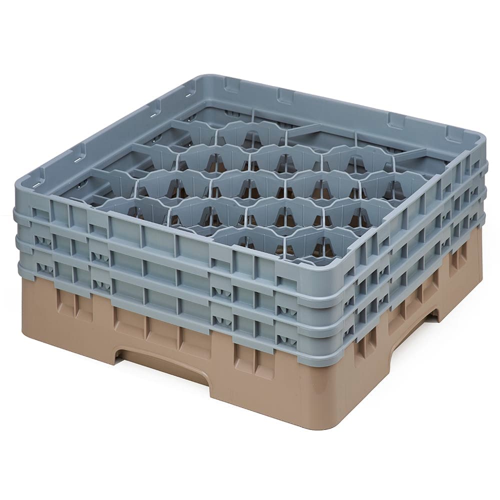 Cambro 20S638184 Camrack® Glass Rack w/ (20) Compartments - (3) Gray Extenders, Beige