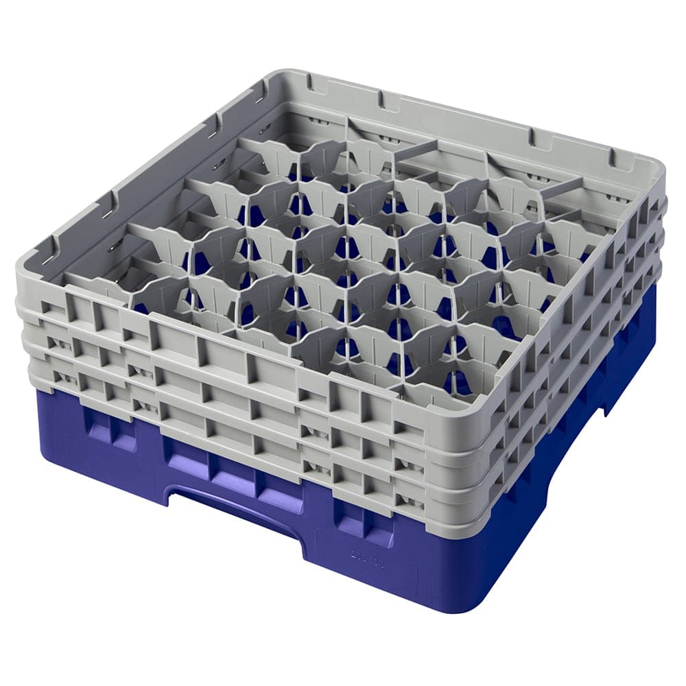 Cambro 20S638186 Camrack® Glass Rack w/ (20) Compartments - (3) Gray Extenders, Navy Blue