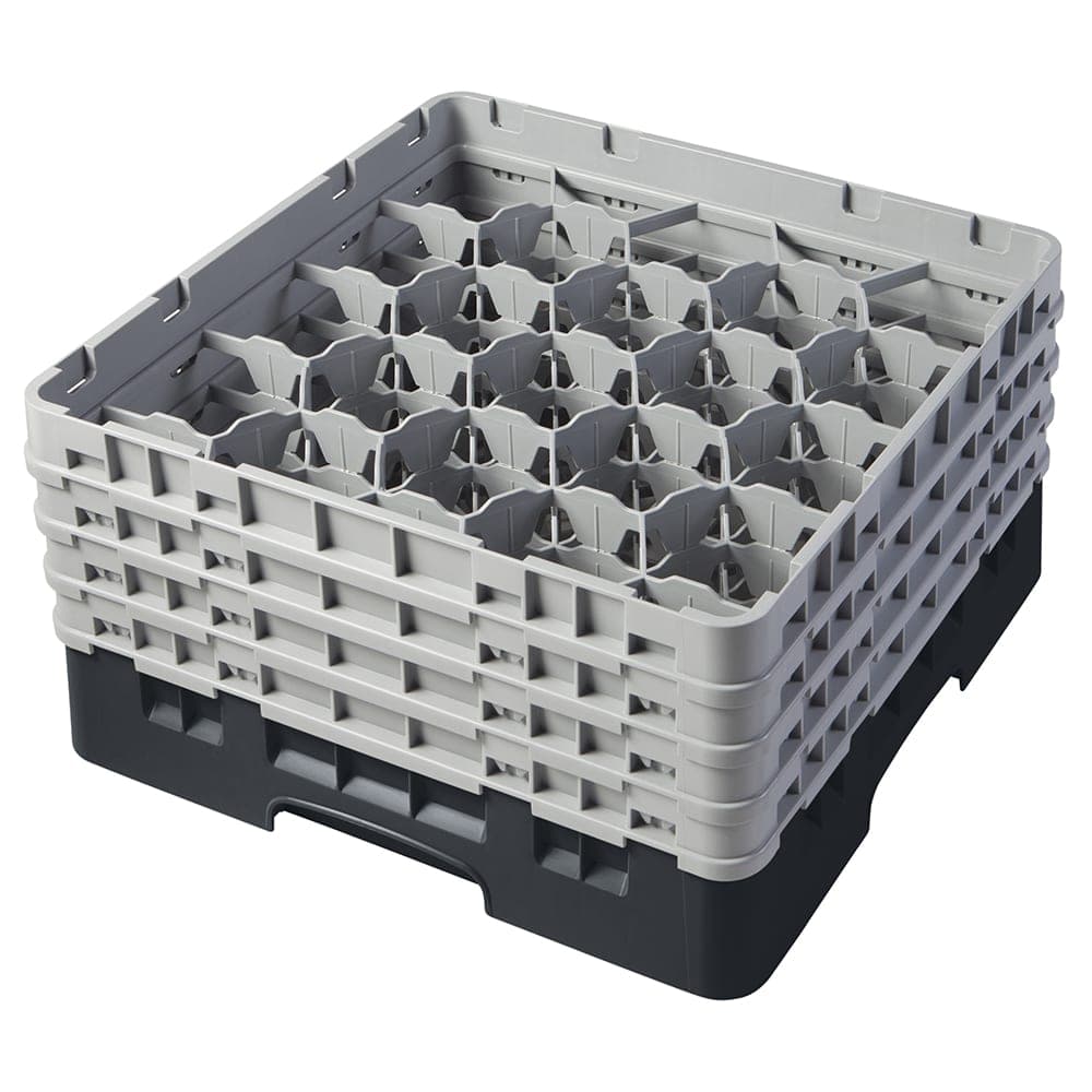 Cambro 20S800110 Camrack® Glass Rack w/ (20) Compartments - (4) Gray Extenders, Black