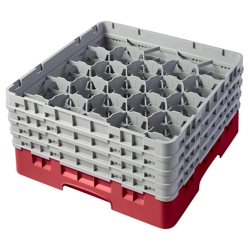 Cambro 20S800163 Camrack® Glass Rack w/ (20) Compartments - (4) Gray Extenders, Red