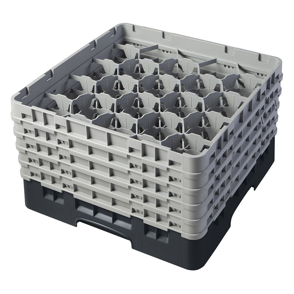 Cambro 20S958110 Camrack® Glass Rack w/ (20) Compartments - (5) Gray Extenders, Black