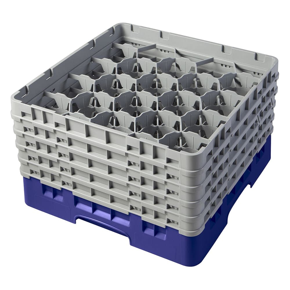 Cambro 20S958186 Camrack® Glass Rack w/ (20) Compartments - (5) Gray Extenders, Navy Blue