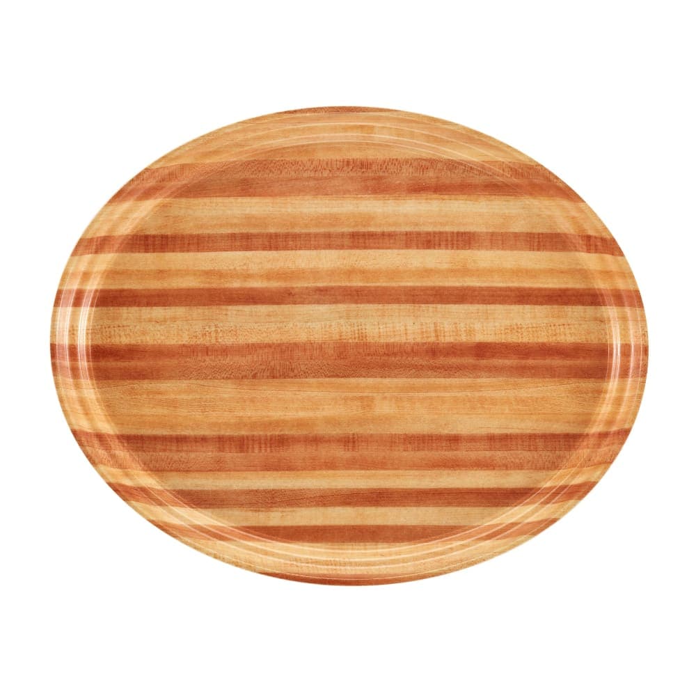 Cambro 2500303 Oval Serving Camtray® - 19 1/4" x 24", Fiberglass, Light Butcher Block