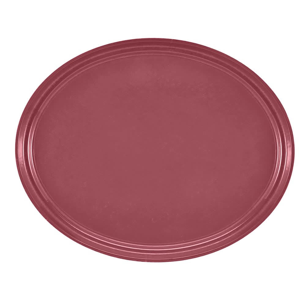 Cambro 2500410 Oval Serving Camtray - 19 1/4x24", Fiberglass, Raspberry Cream