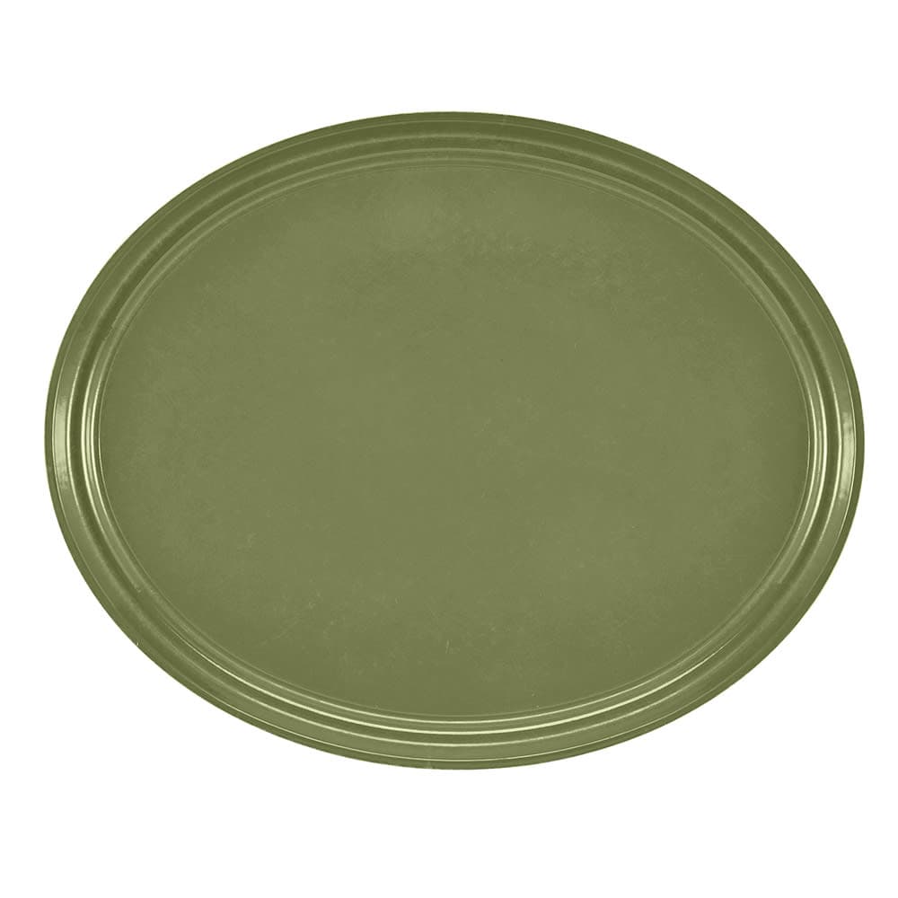 Cambro 2500428 Oval Serving Camtray - 19 1/4x24", Fiberglass, Olive Green