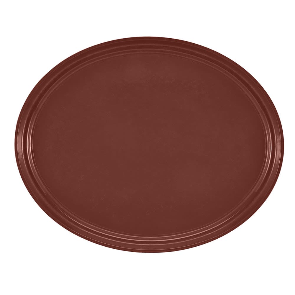 Cambro 2500501 Oval Serving Camtray - 19 1/4x24", Fiberglass, Real Rust