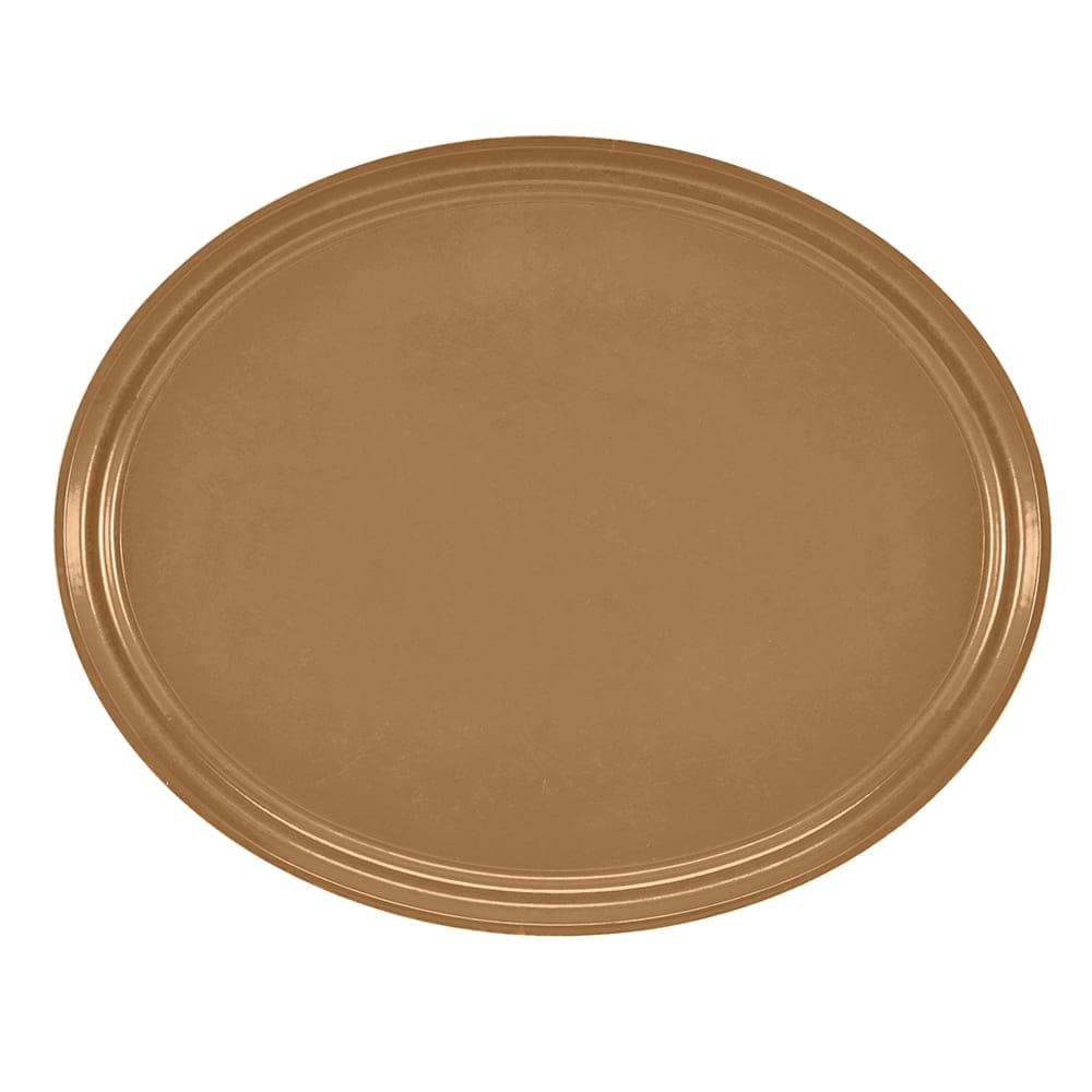 Cambro 2500508 Oval Serving Camtray - 19 1/4x24", Fiberglass, Suede Brown
