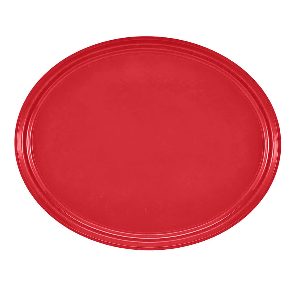 Cambro 2500510 Oval Serving Camtray - 19 1/4x24", Fiberglass, Signal Red