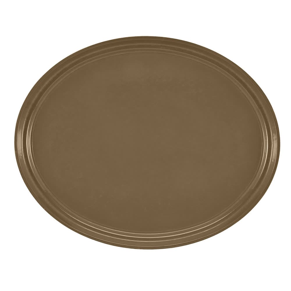 Cambro 2500513 Oval Serving Camtray - 19 1/4x24", Fiberglass, Bay Leaf Brown