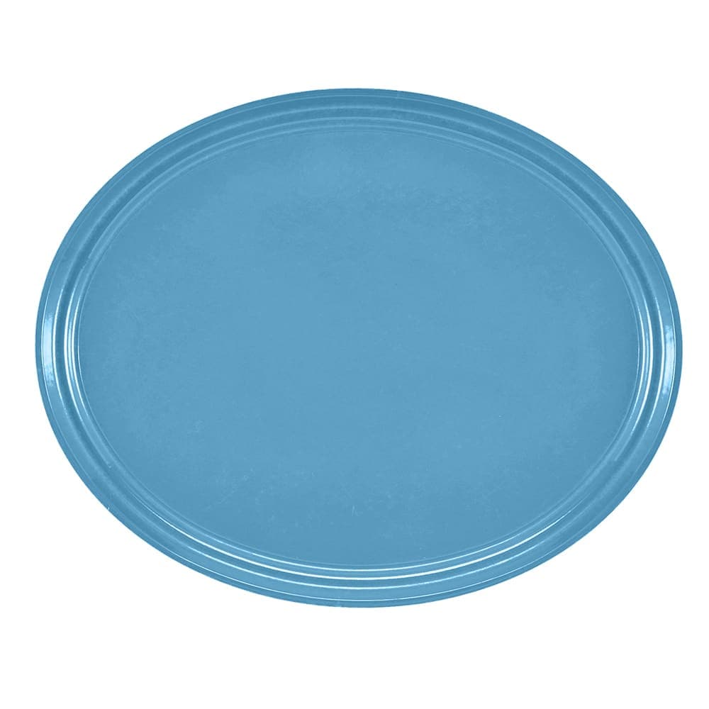 Cambro 2500518 Oval Serving Camtray - 19 1/4x24", Fiberglass, Robin Egg Blue