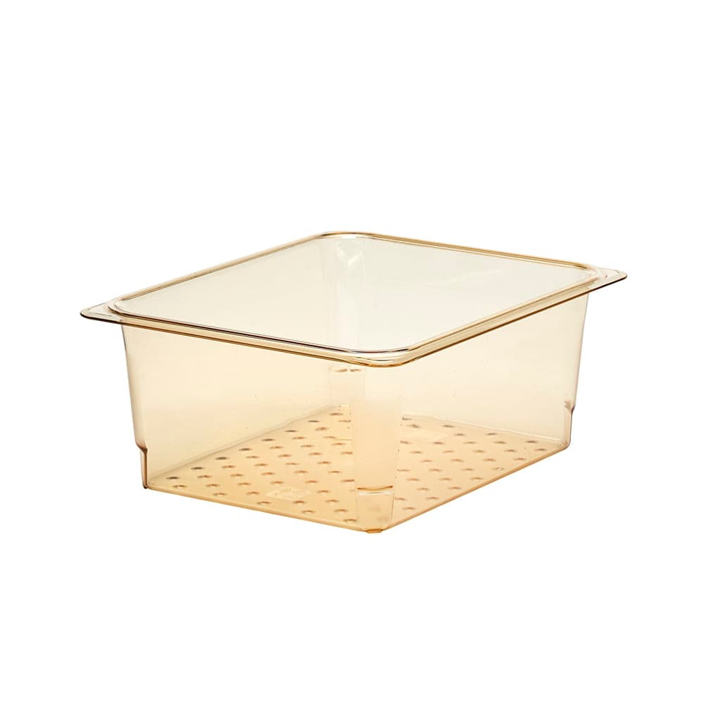 Cambro 25CLRHP150 H-Pan Colander - Half Size, 5"D, Amber