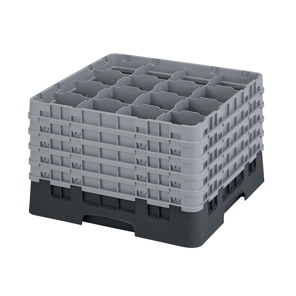 Cambro 25S1058110 Camrack® Glass Rack w/ (25) Compartments - (5) Gray Extenders, Black