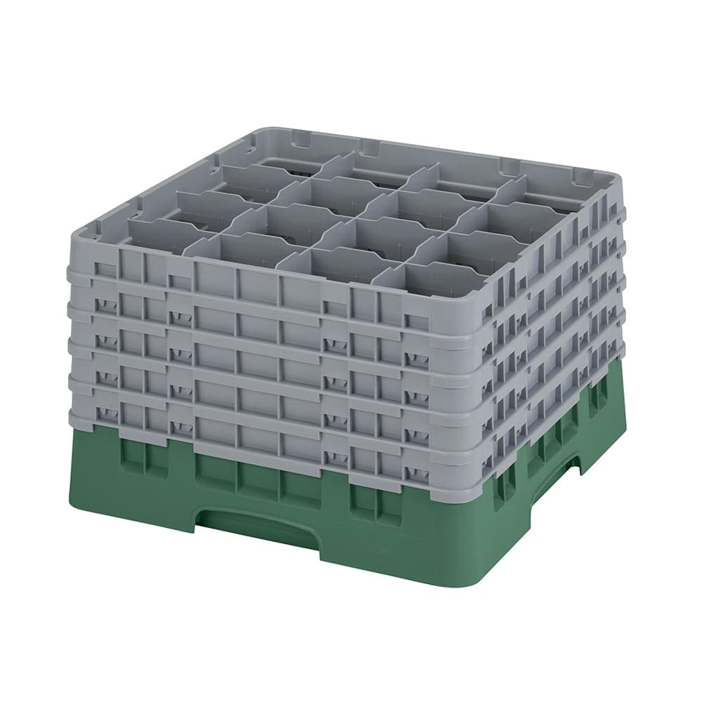 Cambro 25S1058119 Camrack® Glass Rack w/ (25) Compartments - (5) Gray Extenders, Sherwood Green