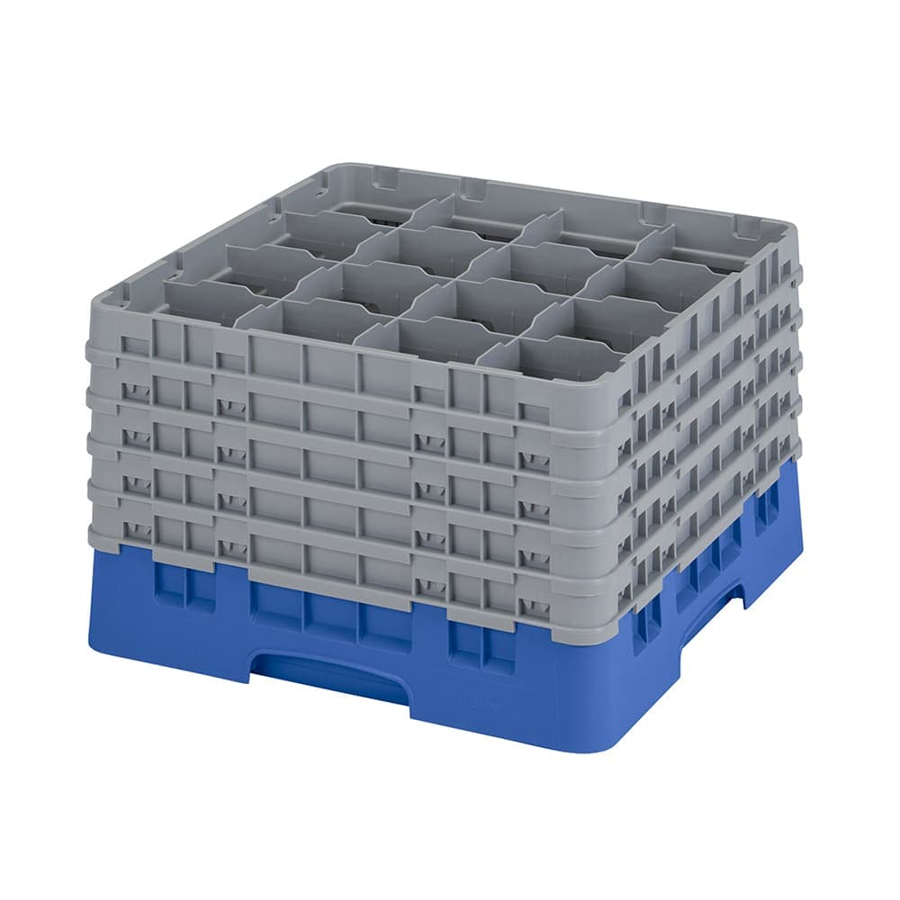 Cambro 25S1058168 Camrack® Glass Rack w/ (25) Compartments - (5) Gray Extenders, Blue