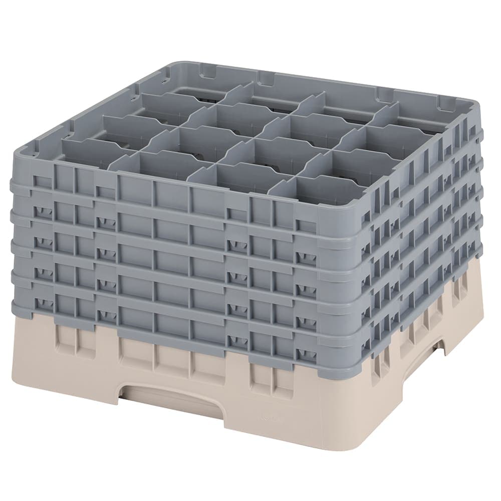 Cambro 25S1058184 Camrack® Glass Rack w/ (25) Compartments - (5) Gray Extenders, Beige